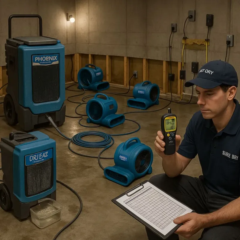 Structural Drying and Dehumidification process in Floyd County, IN